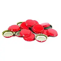 Кроненпробка червона для пивної пляшки 26мм 10 шт. Кришка для пивної пляшки.