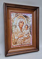 Простий строгий рівний кіот із внутрішньою дерев'яною рамою для підкладної ікони Боголиці, фото 3