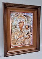 Простий строгий рівний кіот із внутрішньою дерев'яною рамою для підкладної ікони Боголиці, фото 10