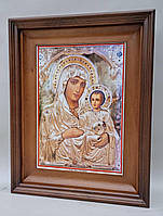 Простий строгий рівний кіот із внутрішньою дерев'яною рамою для підкладної ікони Боголиці, фото 9