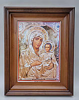 Простий строгий рівний кіот із внутрішньою дерев'яною рамою для підкладної ікони Боголиці, фото 2