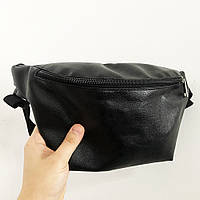 Бананка велика чорна. Сумка на пояс з екокожі. FU-634 Модель: 51943