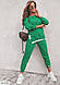 Літній модний костюм трикотаж прогулянка зелений бежевий чорний, фото 2