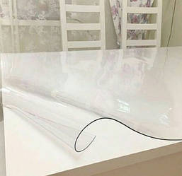 М'яке скло Прозора силіконова скатертина на стіл Soft Glass Захист для меблів 1.0х1.0 м (Товщина 2мм)