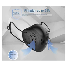 Респіратор маска зі змінним фільтром — модель A8 — Чорна BF, фото 5