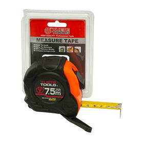 Рулетка YUETE TOOLS завдовжки 7,5 метра, ширина 25 мм.