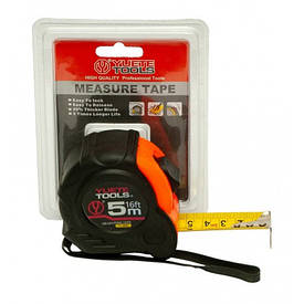 Рулетка YUETE TOOLS завдовжки 5 метрів, ширина 25 мм.