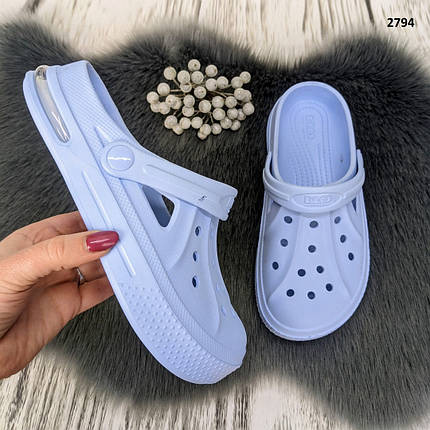 Сабо крокси жіночі світло-блакитні на балоні Даго Стиль 2794, фото 1