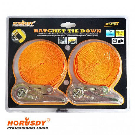 Ремінець HORUSDY 5 м x 25 мм з металевою пряжкою та тріскачкою, довжина 10 м BF, фото 2