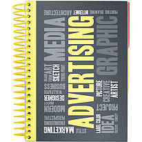 Блокнот А5 з розділювачами 120 аркушів клітинка жовтий Axent 8405-06-А, 60243