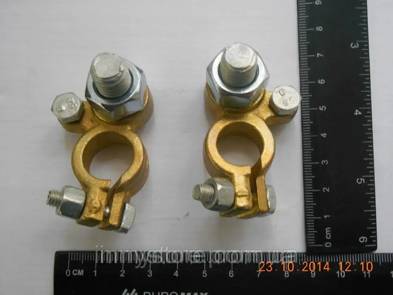 Клеми акумулятора універсальні, болтовою затискач (латунь) Ø 12, фото 1