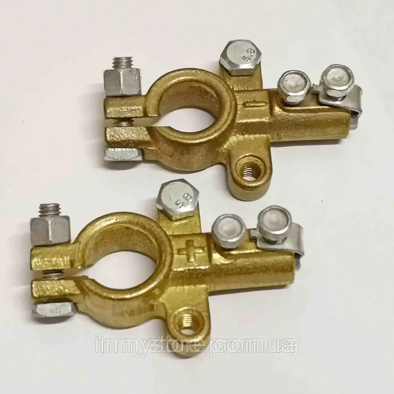 Клеми акумулятора вантажні посилені, латунь, комплект, фото 1