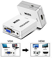 Конвертер VGA2HDMI адаптер з VGA на HDMI + аудіо 3.5мм