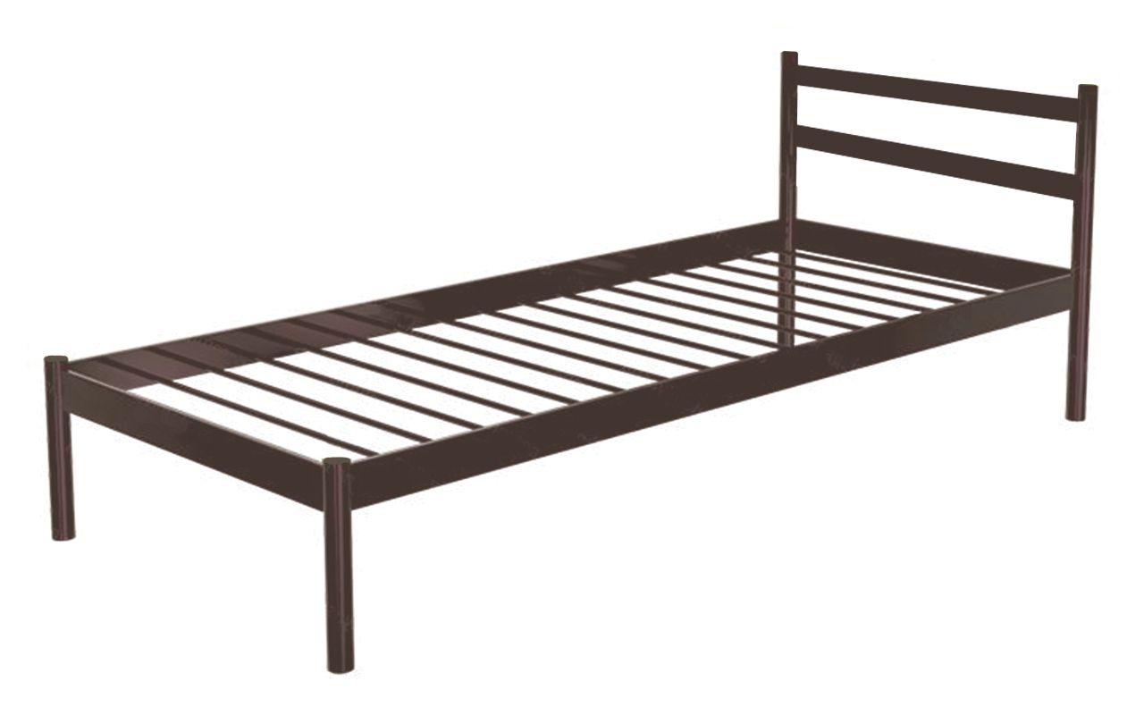 Ліжко односпальне металеве Метакам COMFORT-1 200x80 Коричневий, фото 1