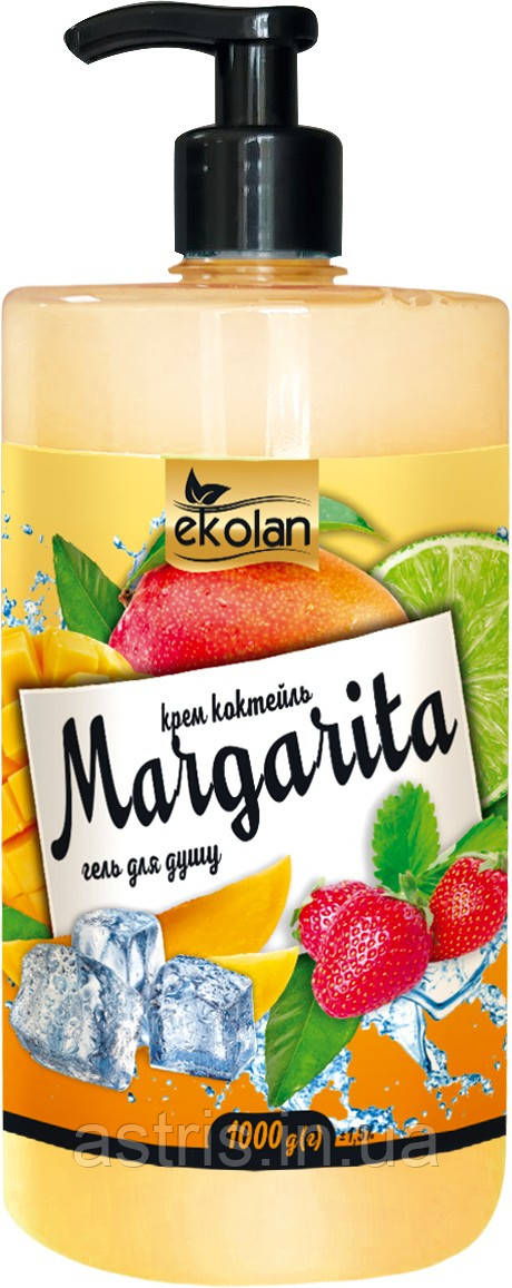 Крем-гель коктейль для душу "Margarita" Ekolan з дозатором 1000 мл