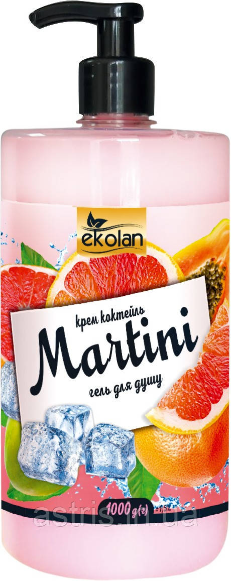 Крем-гель коктейль для душу "Martini" Ekolan з дозатором 1000 мл