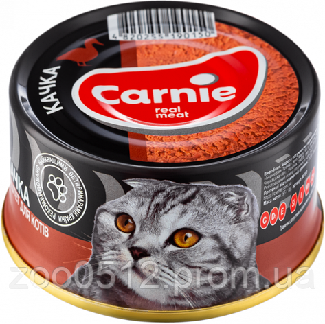 Carnie паштет мясний з качкою для дорослих котів 90 г, фото 2