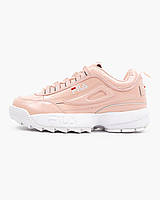 Кроссовки женские Fila Disruptor 2 Pink \ White Фила Дизраптор натуральная кожа. код MD-0486