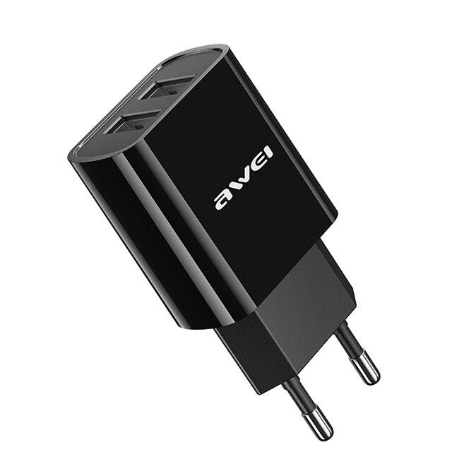 Мережевий адаптер Awei C3 5V 2.1A 2 USB Black (7658)