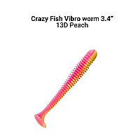 Съедобный силикон Crazy Fish Vibro worm 3.4" 13-85-13d-6-F кальмар