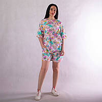 NEW! Жіночі костюми на літо - футболка та шорти 21023 Oversize котон ТМ УКРТРИКОТАЖ!