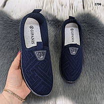 Мокасини жіночі сині текстильні Gipanis Україна клітинка, фото 5