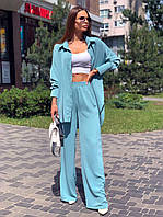 Крутой женский костюм свободные брюки и блуза шелк