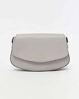 Женская мини сумочка-клатч полукруглая женская сумка из эко кожи,клатч-конверт серая «Теона»