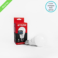 LED лампа ETRON A65 15W 6500K холодный свет E27, лампа светодиодная 1-ELP-092