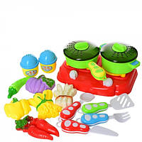 Набір посуду: плита,сковорідка,кухонне приладдя,овочі 6шт,в кор-ці №RM190AB-6(18)