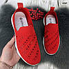 Жіночі червоні кросівки мокасини зі стразами на білій підошві весняно-літні Гіпаніс Україна, фото 6