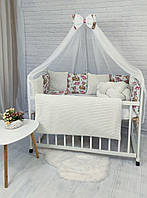 Комплект постельного белья в детскую кроватку для новорожденных плюш Олененок молочный