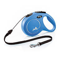 Поводок-рулетка Flexi (Флекси) для собак трос New Classic M (8 м, до 20 кг) синий