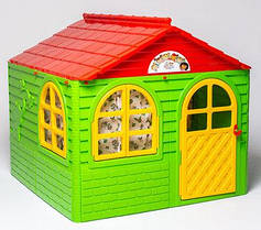 Будиночок дитячий пластиковий ігровий великий зі шторками для вулиці та дому 02550-3, для малюків