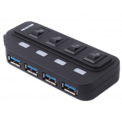Хаб USB Maxxter HU2A-4P-AC-02 4 порти 5V/1A