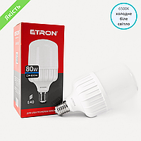 LED лампа ETRON T140 80W 6500K белый свет E40 220V, лампа светодиодная 1-EHP-308