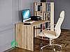Комп'ютерний кутовий стіл зі стелажем на 8 комірок, офісний стіл з ДСП, фото 3