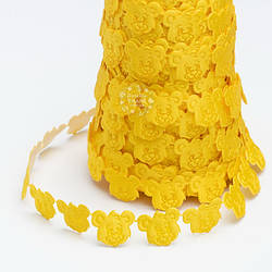 Декоративна тасьма "Ведмедики" жовтого кольору