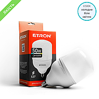 LED лампа ETRON T140 50вт 220V 6500K белый свет E27, лампа светодиодная 1-EHP-305