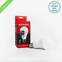 LED лампа ETRON А70 20вт 6500К белый свет E27, лампа светодиодная 220V 1-ELP-091