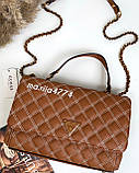 Сумка Guess ОРІГІНАЛ, Гес, Модель: Cessily Quilted Convertible Crossbody Cognac, фото 3