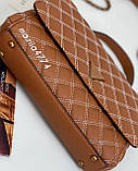 Сумка Guess ОРІГІНАЛ, Гес, Модель: Cessily Quilted Convertible Crossbody Cognac, фото 4