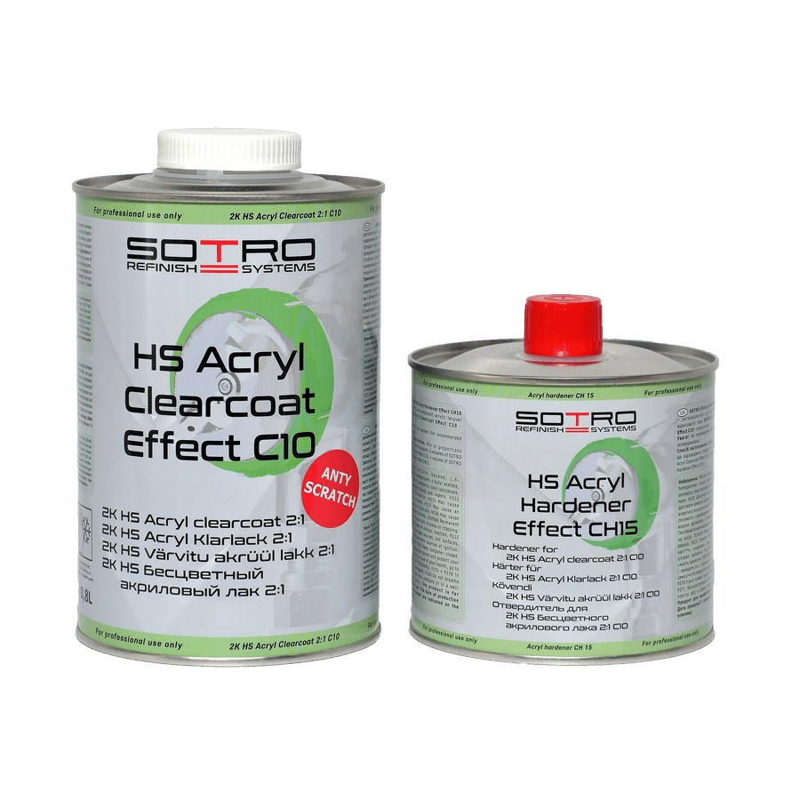 Акриловий лак SOTRO HS Clearcoat Effect C10 0.8 л (із затвердником 0.4 л)