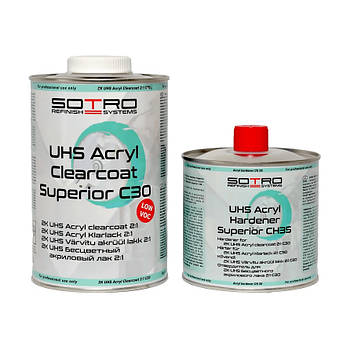Акриловий лак SOTRO UHS Clearcoat Superior C30 1 л (із затвердником 0.5 л)