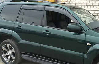Дефлектори вікон, вітровики на Toyota Land Cruiser Prado 120, Lexus GX 470 2002-2009 (скотч)