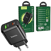 Зарядное устройство для телефона с быстрой зарядкой HOCO N5 Favor PD 20W QC 3.0 USB-A/USB-C Black