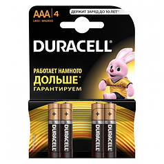 Батарейки мізинчикові Duracell ААА LR03 1.5V 4 шт