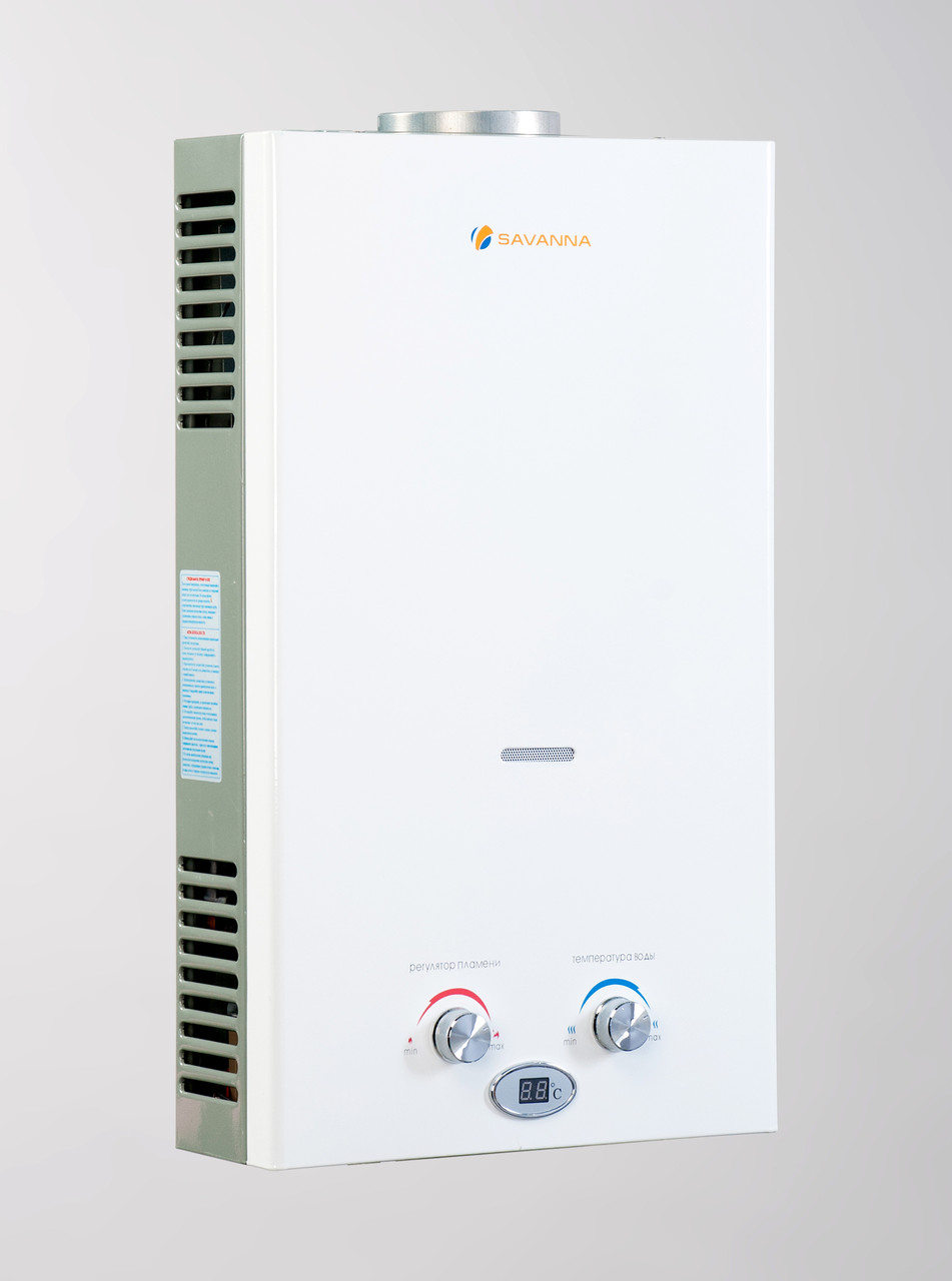 Колонка газу Savanna 18кВт 10л LCD біла
