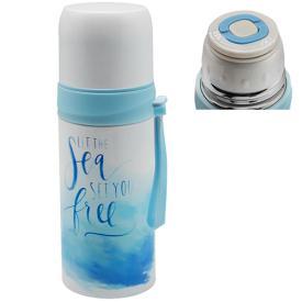 Термос залізний Sea 500 мл Stenson R83541, блакитний (Niz00349)