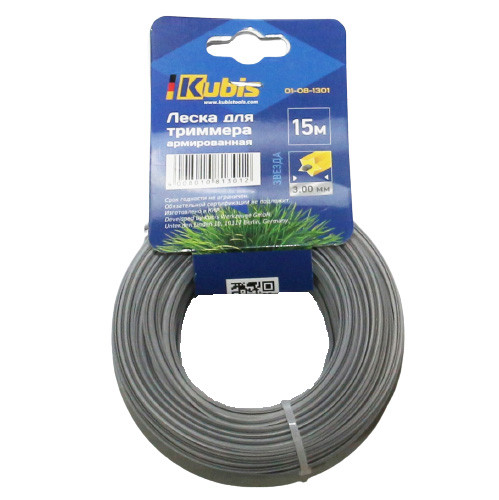 Жилка для тримера 3.0 мм 15 м армована зірка Kubis 01-08-1301